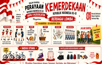 Semarak Perayaan Kemerdekaan Republik Indonesia ke-81 SMP Negeri 1 Plosoklaten